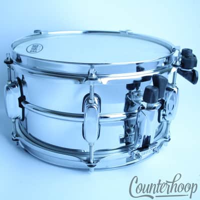 Tama Piccolo 10"x5.5"Steel Shell Soprano Snare PF155 Star-Cast Mount Vintage 90s image 3