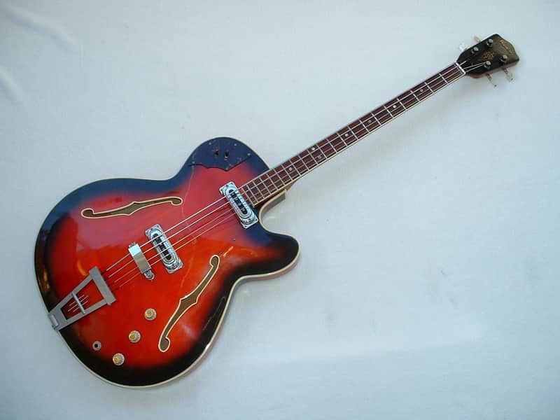 Framus Star Bass 5/150 Germany 1966 "Sunburst Rot" Vintage E-Bass 4 String Bass-Guitar image 1