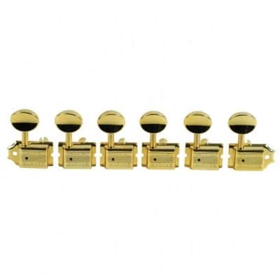 Kluson 6 In Line Supreme Series Tuning Machines With Staggered Posts GOLD KTS-6BX-GM image 1