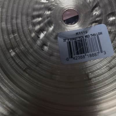 Zildjian K Constantinople Medium Thin Low 20" ‼️NEUF=Facture 05/2026‼️Envoi soigné image 5