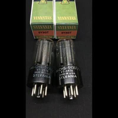 GREAT PAIR SYLVANIA JAN CHS 5Y3GT VT-197 Radio Rectifier VACUUM TUBES O.9761 image 1