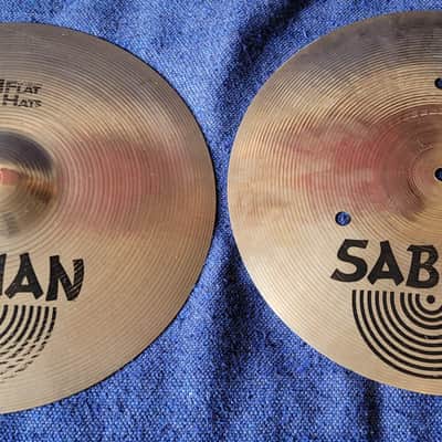 Vintage Sabian 14 Inch Flat Hats Hi Hats Cymbals image 2