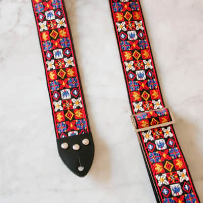 Vintage 70s Ruby 'Woodstock' Guitar Strap Replica image 2