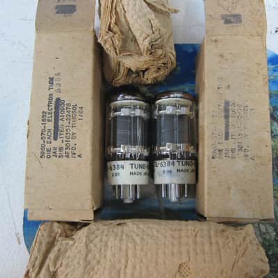 PR NOS Tungsol JAN CTL 6384 Power Tubes,Military Spec,USA,1950s/60s, Matching Batch Numbers,  Best 6L6 Upgrade with rewire/sockets, image 1