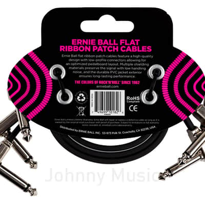 12” Flat Ribbon Patch Cable Multiple Shielding Low-Profile Low-Noise 3-Pack - Black image 2