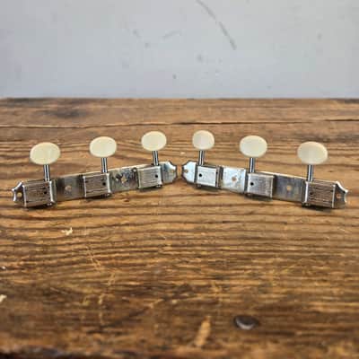 Kluson Deluxe Double Line 3x3 Nickel Shaft Tuners Vintage 1965-69 image 1