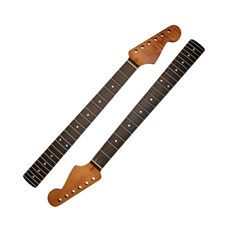 Strat Style neck Roasted maple with rosewood fretboard (Nitro Satin) - Light flame and round end frets image 1