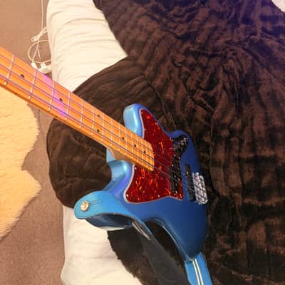 Fender Player Jaguar Bass with Maple Fretboard, custom Tortoise pick-guard and flat-wound strings image 8