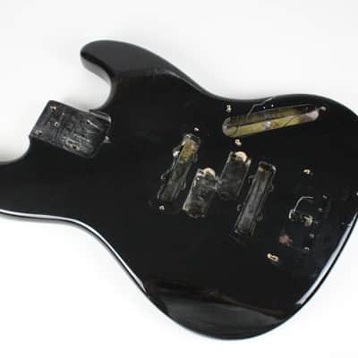 1974 Vintage Fender Jazz Bass BODY Black Re-fin American JazzBass Precision Lightweight 4.2 LBS 1970's image 2