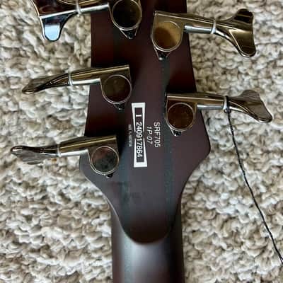 Ibanez SRF705BBF Portamento 5-String Fretless Bass, Natural Browned Burst Flat image 6