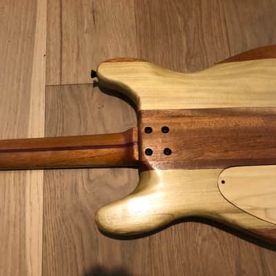 Custom built double cutaway multi-species electric guitar image 4