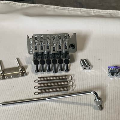 2000's Schaller Made in Germany Chrome Original Floyd Rose Tremolo Bridge & Arm Set, Brass Block image 1