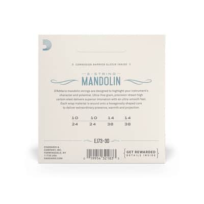 3 Pack, D'Addario 10-38 Light Phosphor Bronze 8 String Mandolin Strings EJ73-3D image 3