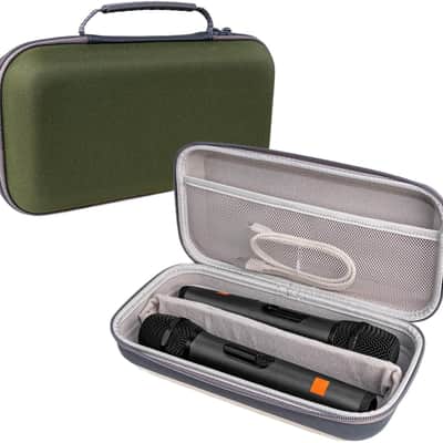 Microphone Case for 3, Microphone Bag for 2 Wireless Microphones EVA Hard Dual Wireless Mic Storage Bag for Gigging and Travel(Case Only) image 1