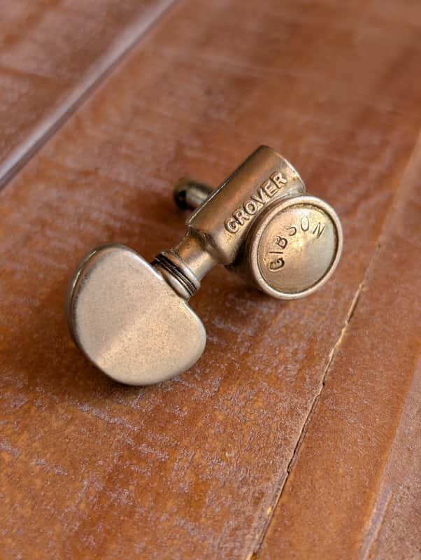 Grover Gibson Embossed Milk Bottle Tuning Peg EBG Side Early 1970s Nickel image 1