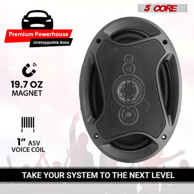 5Core 6x9 Car Speaker 800W Pair 4Ohm 4 Way Coaxial Speaker Audio w Super Tweeter Universal Fit image 4
