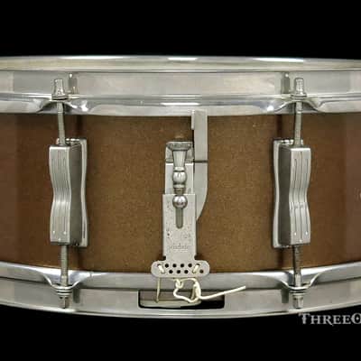 1965 Ludwig Bronze Mist Jazz Festival Snare Drum Keystone :  5 x 14 image 3