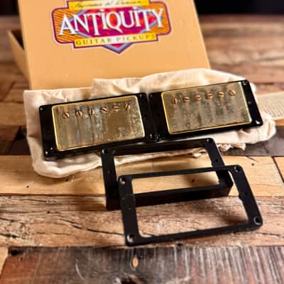 Seymour Duncan Antiquity Humbucker Set Aged Gold with FREE Butyrate M69 Vintage Spec Humbucker Rings image 1