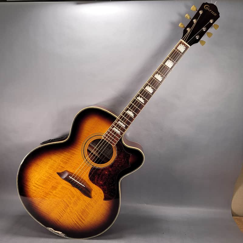 Crafter SJC-390 EQ Hand Crafted In Korea Acoustic/Electric Guitar With EQ - Sun Burst image 1