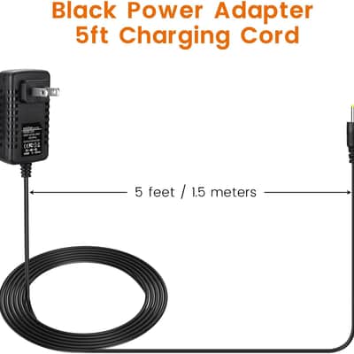 15W Power Adapter Replacement for Echo Pop, Dot 5th Gen, Dot 4th Gen, Dot 3rd Gen, Kids Edition, TV Cube Smart Speakers - Black Charger Cord Plug Long Cable, 5ft image 3