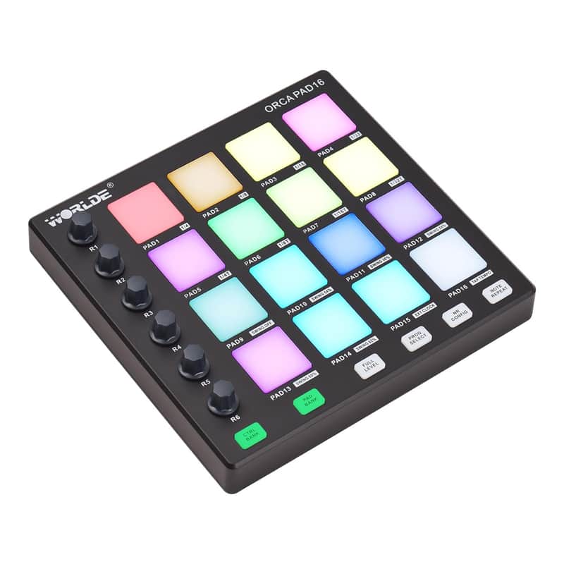 Midi Controller Strike Pad Midi Drum Pad Drum Machine Beat Maker Usb Midi Keyboard Machine 6 Assignable Knobs Note Repeat Full Level Buttons And Production Software Portable Mini Midi Controller image 1