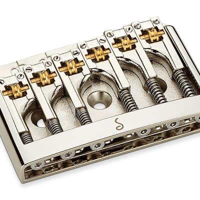Schaller Germany 3D6 6-String Flatmount Roller Guitar Bridge, NICKEL 12120100 image 3