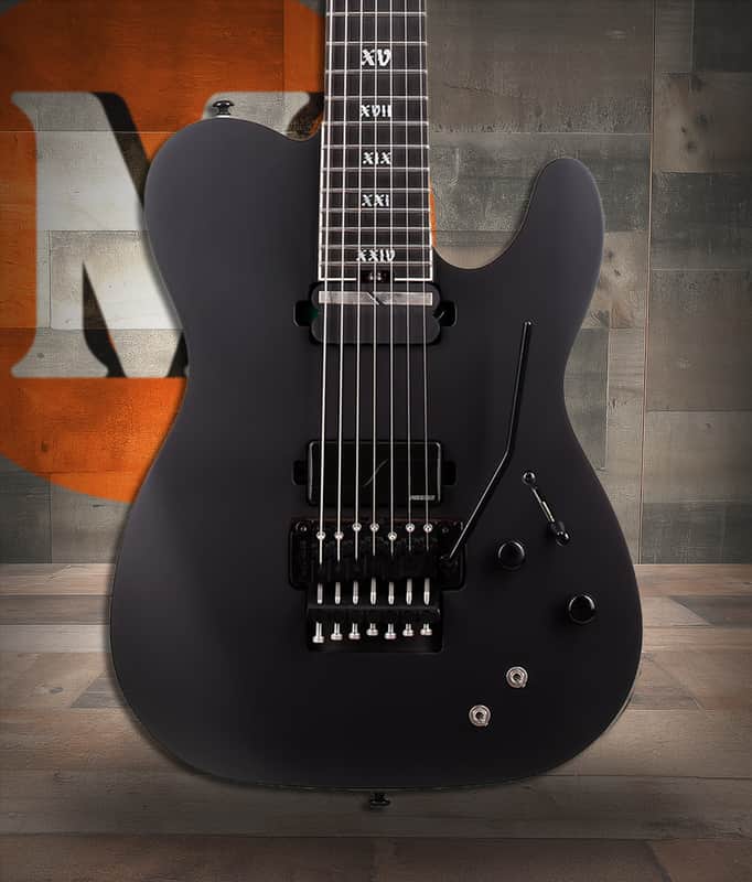 Schecter PT-7 FR-S SLS Elite Evil Twin - Satin Black (1384) image 1
