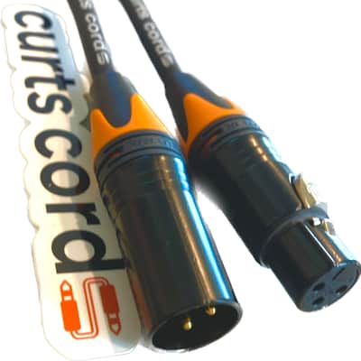 Curts Cords Mogami XLR Studio Gold 25' Microphone Cable-2534 Neglex  Quad Cable -(Male and Female Ends- Orange cable boots) image 2