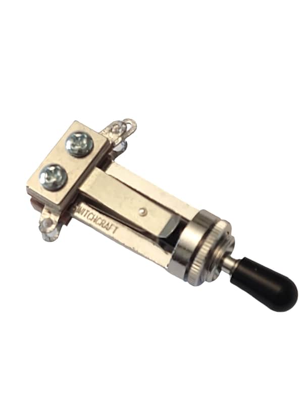 Switchcraft Long Straight 3-way USA Toggle Switch for Les Paul Nickel/ Black Tip image 1