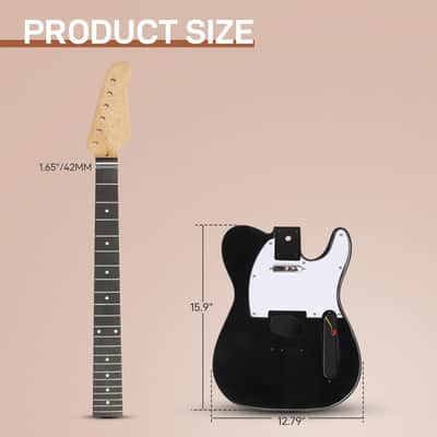 DIY Telecaster Style Electric Guitar Kits Mahogany, Black image 3
