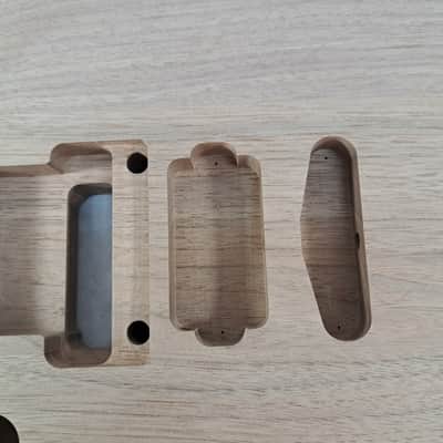 Unfinished Walnut HSS guitar body - for Fender Strat Stratocaster neck Floyd Rose J1981 image 2