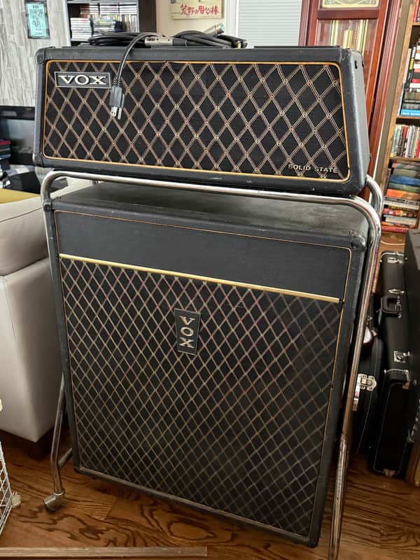 Vox V-13 / V113 Royal Guardsman 3-Channel 60-Watt 2x12" Piggyback Guitar Amp 1966 - Black image 1