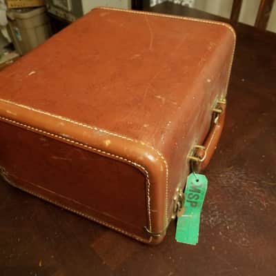 Gray Audograph soft vinyl recording cutting lathe dictating dictation machine, Case & microphone 1949 - Brown wrinkle paint image 17