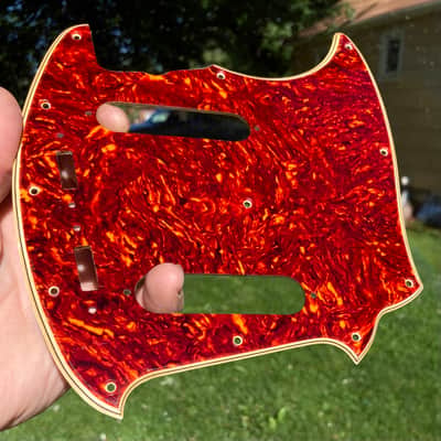 Celluloid Tortoise Pickguard For Fender Made In Japan 60's Mustang Relic Aged Wide Beveled Edges image 2