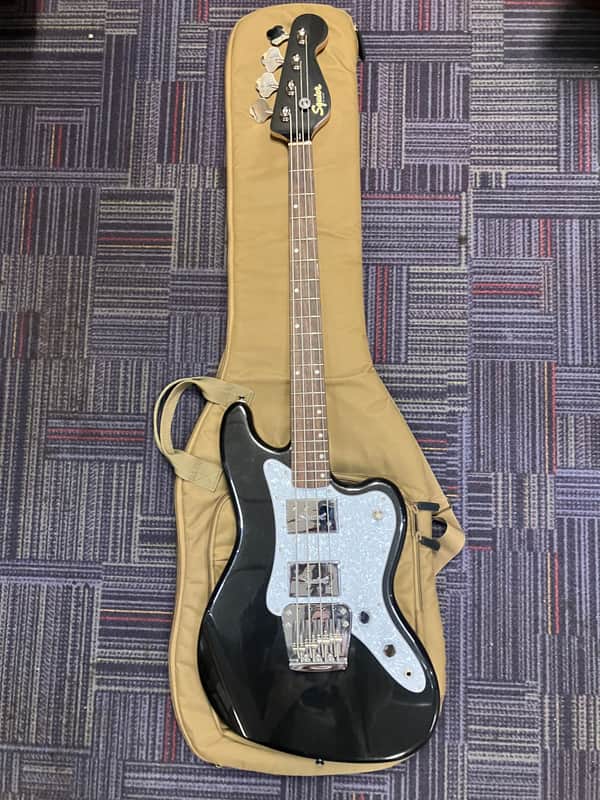 Squier Paranormal Rascal Bass HH Black + Free Gold Pickguard and Ernie Ball Strings image 1