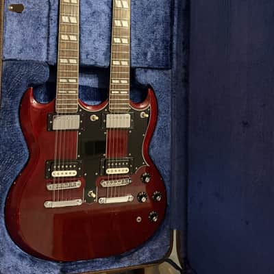Ibanez Double Neck Electric Guitar 2402 1978 - Gloss Dark Red Wine Collector Grade image 2