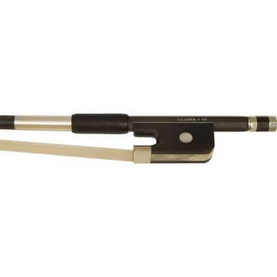 Glasser Bass Bow French Braided Carbon Fiber Round, Fully Lined Ebony Frog, Nickel Wire Grip & Tip image 5