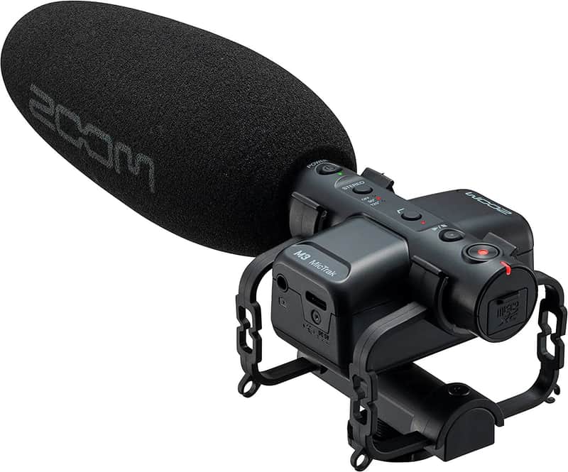 Zoom M3 MicTrak Stereo On-Camera Shotgun Microphone with 32-Bit Float, 90 degree, 120 degree, and MONO Mode, Shockmount, USB Microphone Compatible, and Battery Powered image 1