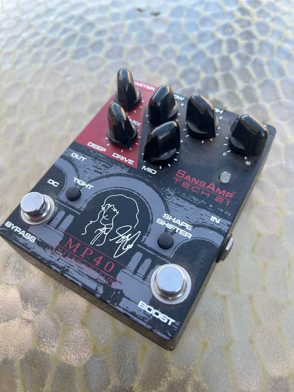 Tech 21 MP40 Limited Edition Geddy Lee Signature SansAmp Bass Drive 2022 - Black / Red image 1