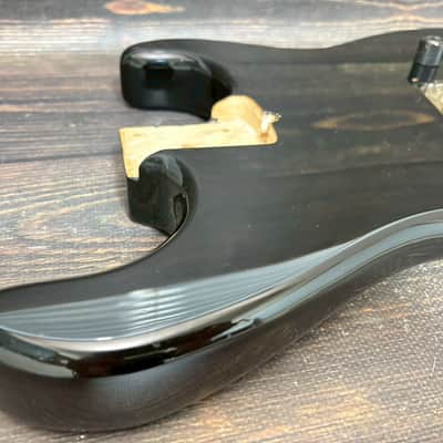 80s KRAMER LK-1B Body Black 1H w/Plate and Genuine Bridge Made in Japan image 9