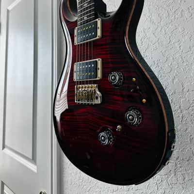 PRS P24 / Custom 24 Piezo 10-Top Fire Red Burst w/ gold hybrid hardware image 3