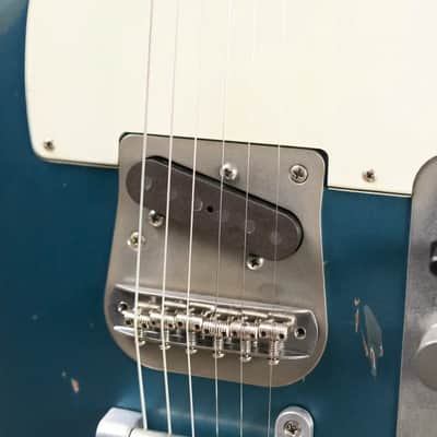 Nash T-63 Double Bound with Bigsby Electric Guitar - Ocean Turquoise Metallic over 2-Tone Burst with Hardshell Case image 16