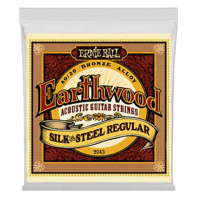 Earthwood Silk & Steel Reg 80/20 Bronze Acoustic Guitar String Set 13-56 Gauge 80%-Cu+20%-Zn Wrap Wire-Wnd On Silk Over Steel Core image 1
