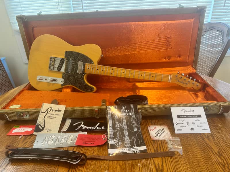 Fender American Vintage Reissue 52 Hot Rod Telecaster with Glaser B BENDER, VELVET HAMMER PICKUPS and Hardshell Case *Ready for Broadway* Late 2000’s - Butterscotch image 1