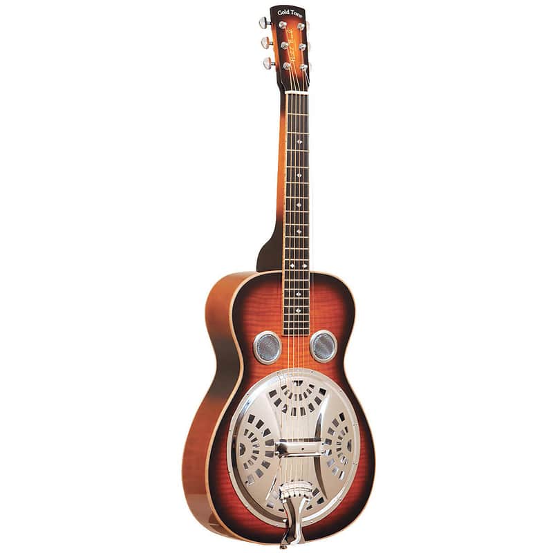 Gold Tone PBS-M Paul Beard Signature Square Neck Resonator Two Tone Tobacco image 1