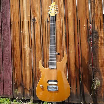Schecter DIAMOND SERIES KM-7 MkIII Artist Keith Merrow Gold Top Left Handed 7-String w/ Molded Hard Case image 2
