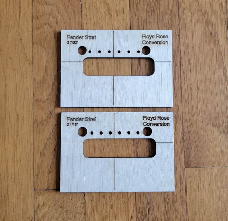 Strat to Floyd Rose Conversion Routing Template (2pc top templates only) image 1