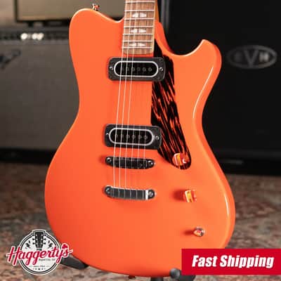 Powers Electric A-Type PF42 Hollow Body Guitar - Continental Orange with Gig Bag image 1