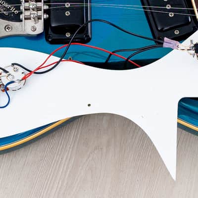 1996 Mosrite Ventures Model '63 Vintage Reissue Sidejack Blue w/ Vibramute & Case, Kurokumo image 17