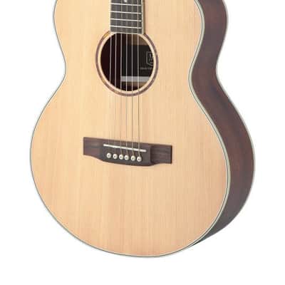 JN Guitars Left-Handed Mini Auditorium Acoustic Guitar w/ Gig Bag - Natural image 2